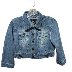 💰BOGO FREE New Look Crop Jean Jacket Kids L Ladies’ XS